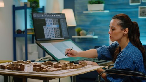 Woman working on computer